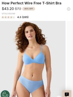 Wacoal's How Perfect Wire-Free T-Shirt Bra Size 32D NWOT